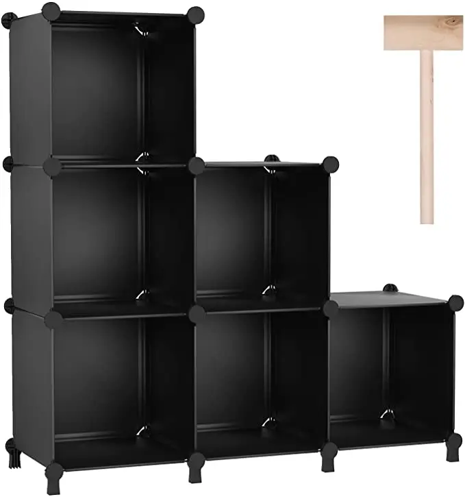 Plastic Cube Storage Cubes Modular Book Shelf  Organizer Plastic Closet Cabinet in Stock
