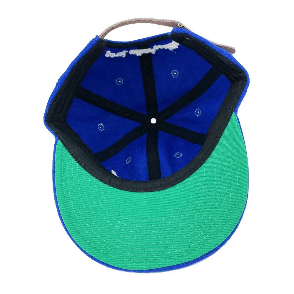 Leather Strap Designer Hats High Quality Custom Embroidery Flat Brim Unstructured 6 Panel Dad Hat Men Baseball Cap Custom Logo