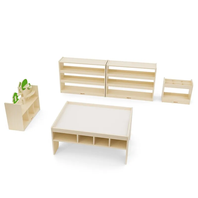 Wisdom Universal System Building Block Cabinet (Low Edition) Montessori-Inspired Wooden Storage Cabinet - Kindergarten Essential