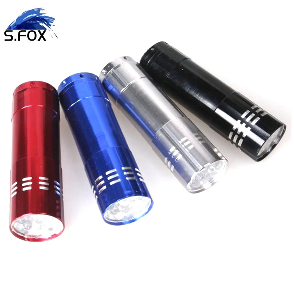 Fluorescent Money Detection Purple UltraViolet Torch Portable Mini Aluminum Ultra Violet 395nm 9 LED UV Flashlight