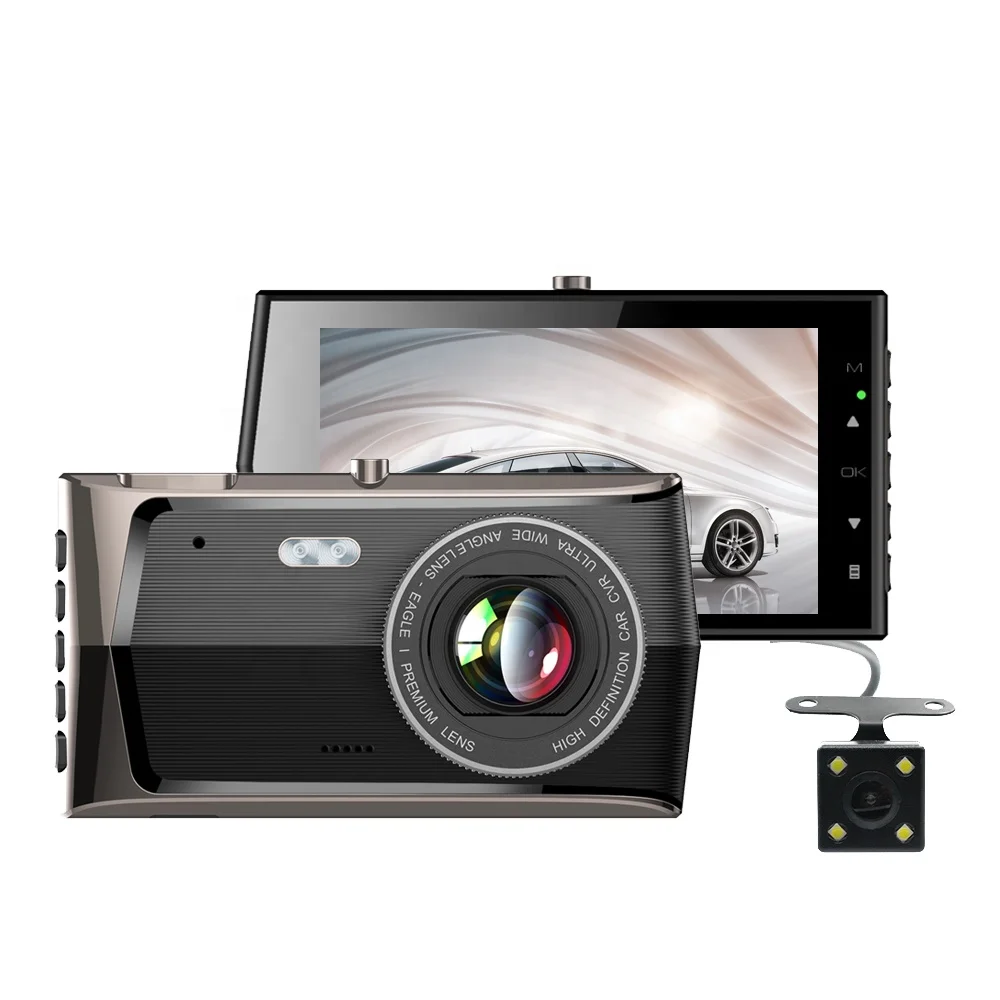 Видеорегистратор GT43 с IPS экраном Автомобильный видеорегистратор FHD 4 0 дюйма 1080P камера ночного видения двумя