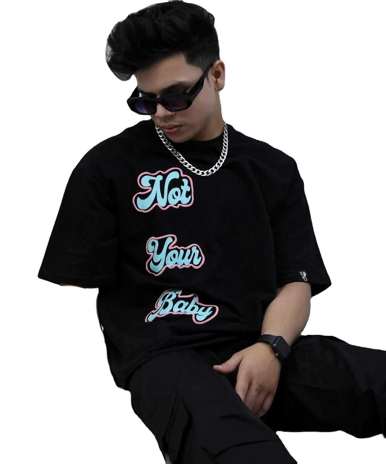 100% Cotton Streetwear Unisex Customized Designer Clothing Logo Printed  High 320GSM Tshirt hoodie streetwear fashion design