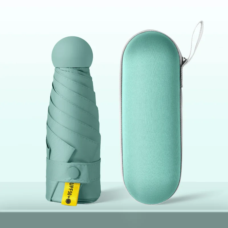 Black coating Mini Pocket Umbrella 5 fold Umbrella Chinese Supplier Sun And Rain Folding Umbrella