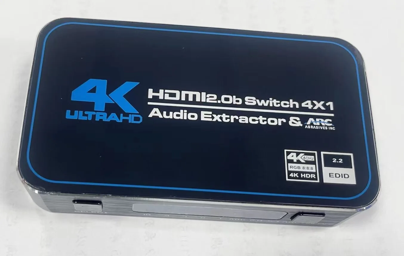 4K 120HZ HDMI Switch 4port 4 In 1 Out HDMI2.0b Switcher with Audio Extractor 3.5 jack optical fiber cable ARC For HDTV