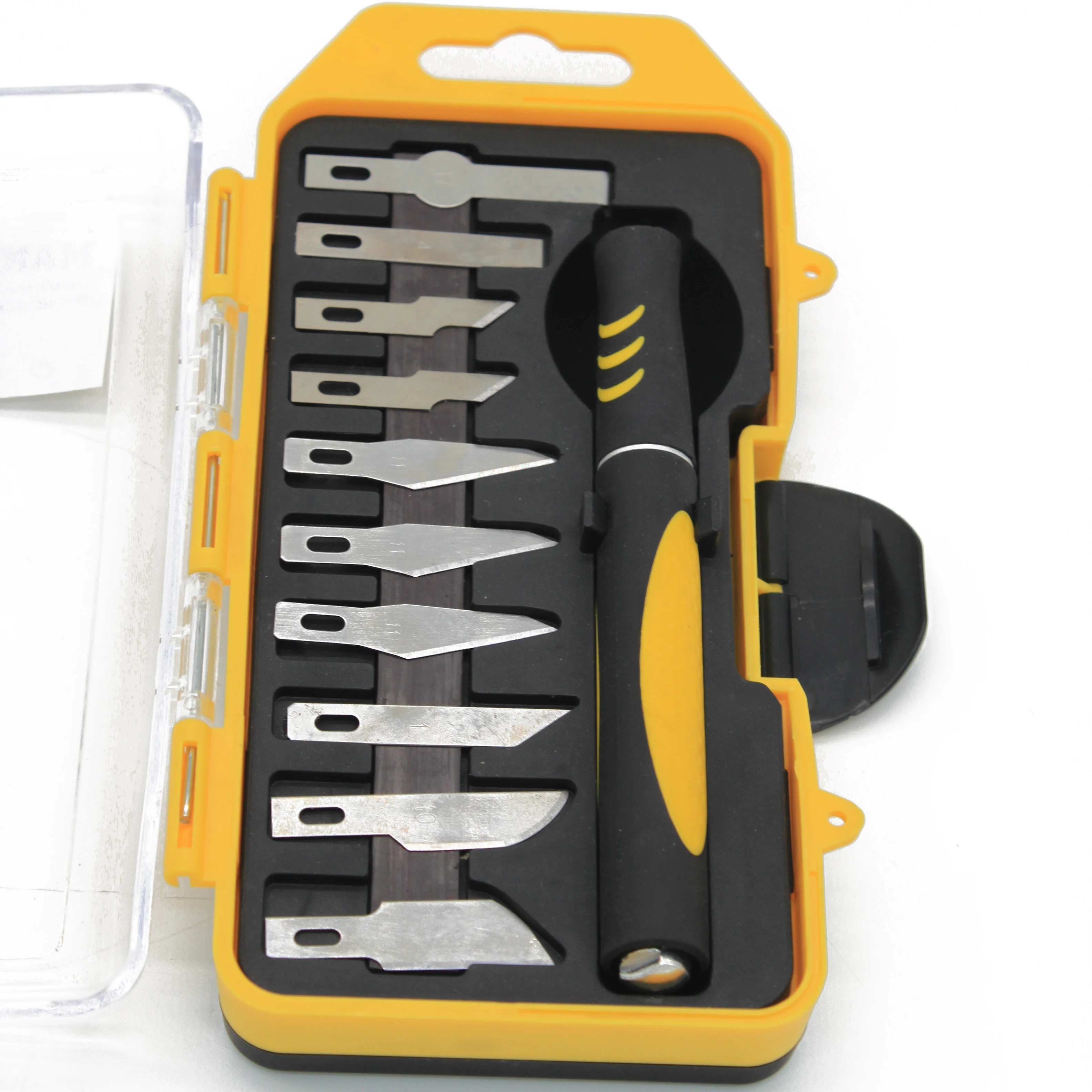 New 12pcs Nice Quality Easy To Carry Hand Carving Knife Tools Set for Wood paper craft work patchwork scrap work