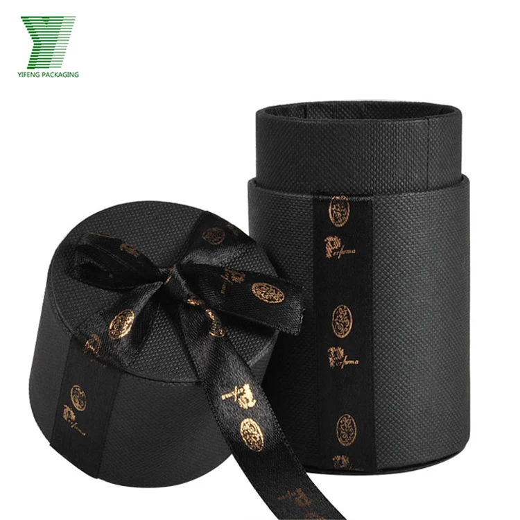 Biodegradable material specialty paper custom luxury cosmetic essential oil cylinder packing round perfume box