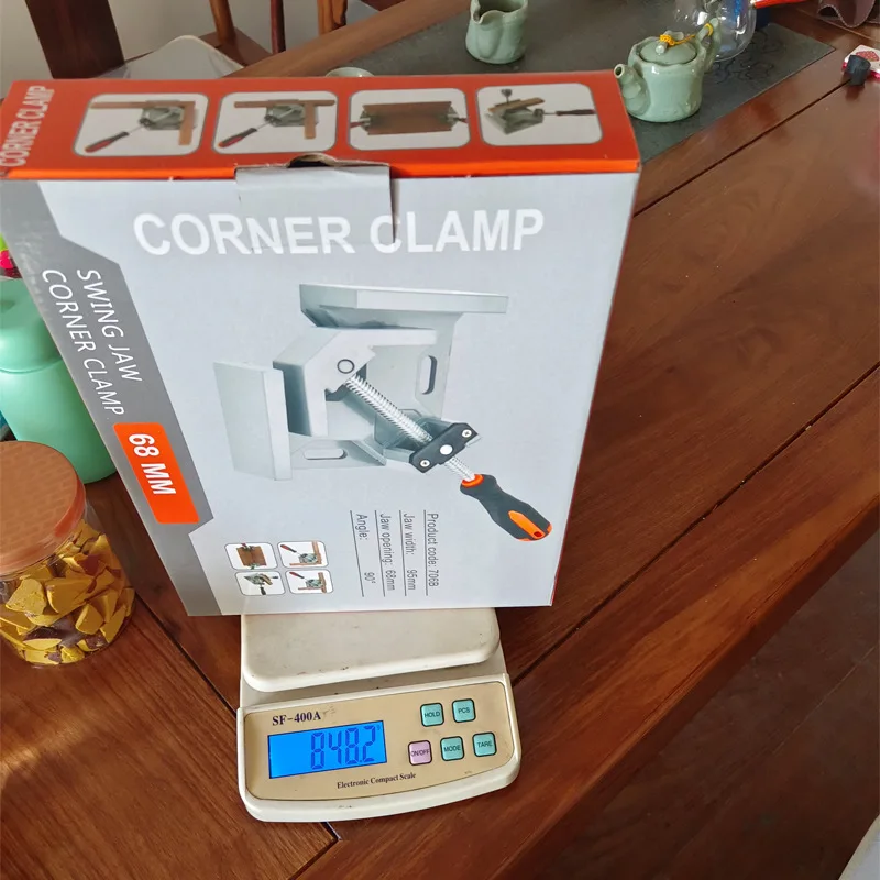 Angle Clamp - 90 Degree Right Angle Clamp - Single Handle Corner Clamp with Adjustable Swing Jaw Aluminum Alloy for Woodworking