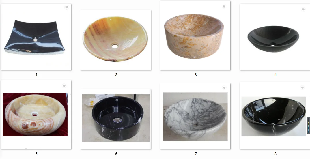 Natural Stone Hand Wash Basin Sink Black Marble Basin