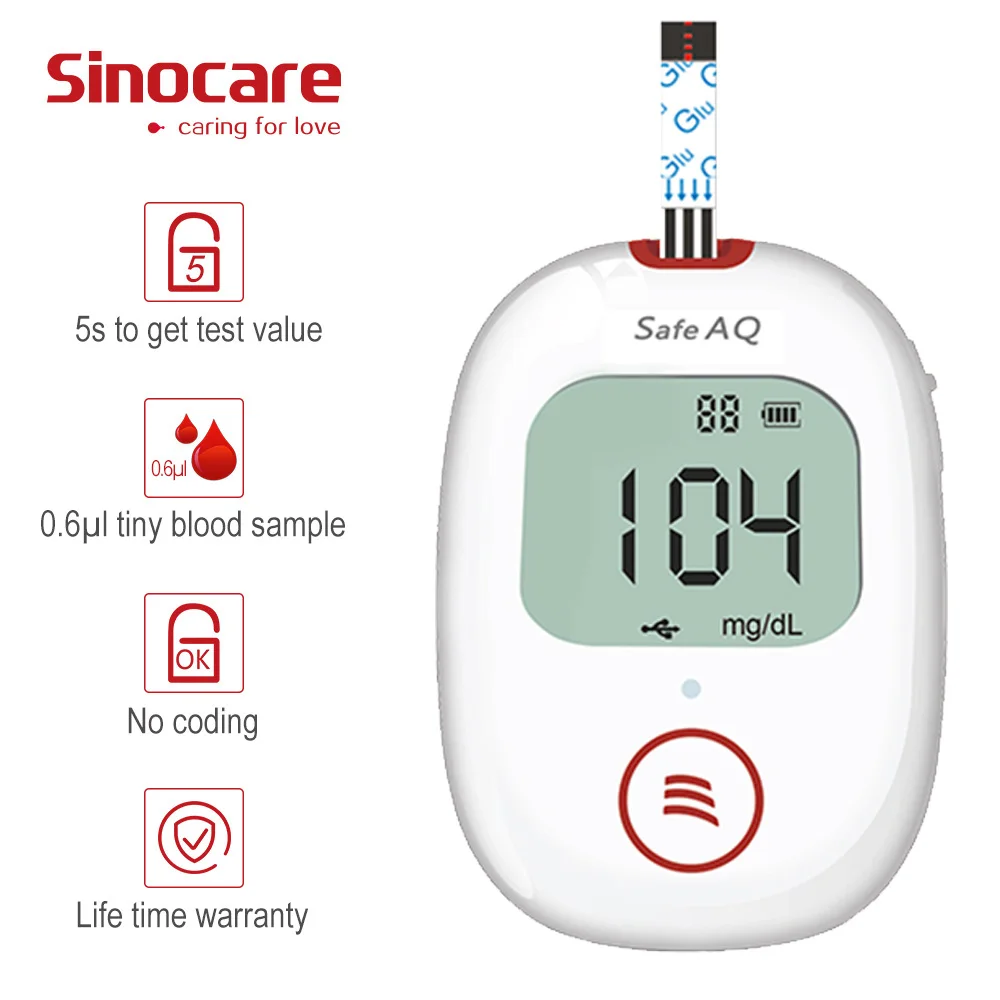  Глюкометр SINOCARE Safe AQ Voice с 50 тест-полосками и