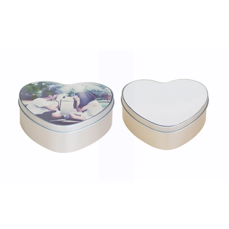 Kingsub Candy Boxes Wholesale Sublimation Metal Personalized Fashion Heart Shape Love Candy Box
