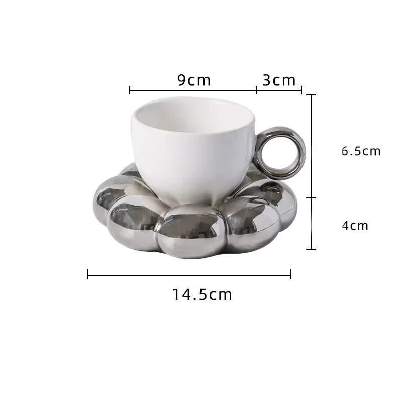 Wholesale New Creative Glazed Sunflower Ceramic Coffee Mugs Custom handmade Nordic Milk Porcelain Cup Tea Mug with Saucers