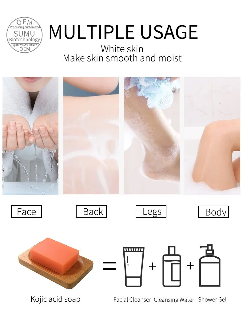 Factory Customized wholesale Kojic acid Soap Base Whitening Essential Oil Soap Handmade Glycerine Papaya Bar Soap for Body Care