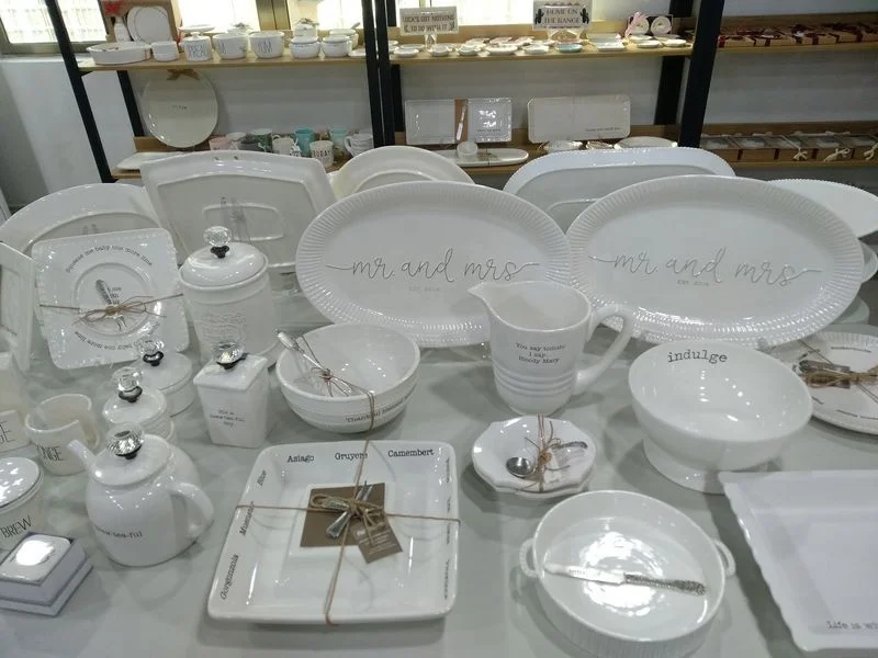 Dolomite  Stem print Guacamole Dip Cup Bowl Set Rae Dun