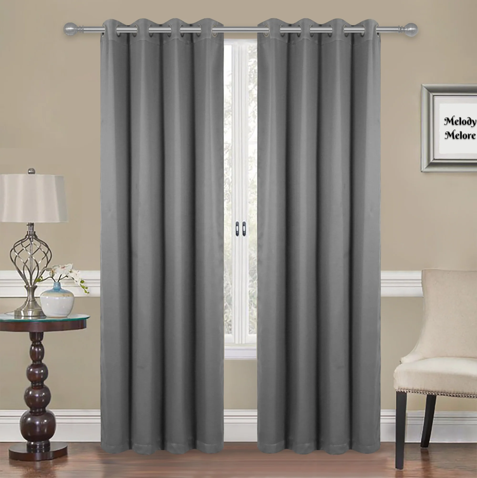 Popular classic South America  hot sell solid ready made curtain blackout curtain fabric curtain material