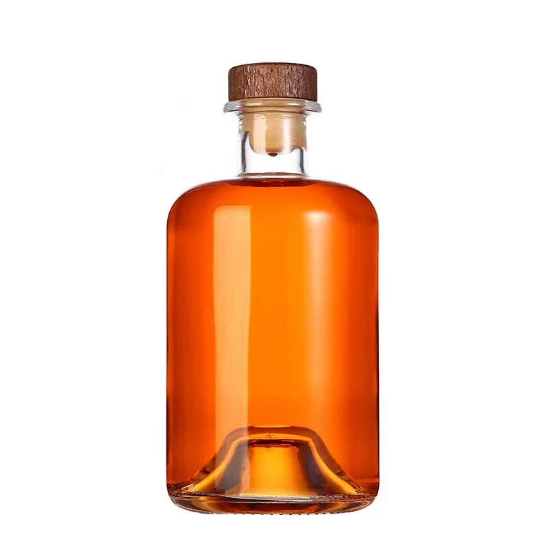 Liquor Vodka Tequila Bottle sealed Cork Cap 750ml Glass Bottle Wholesale Glass Juice Bottle
