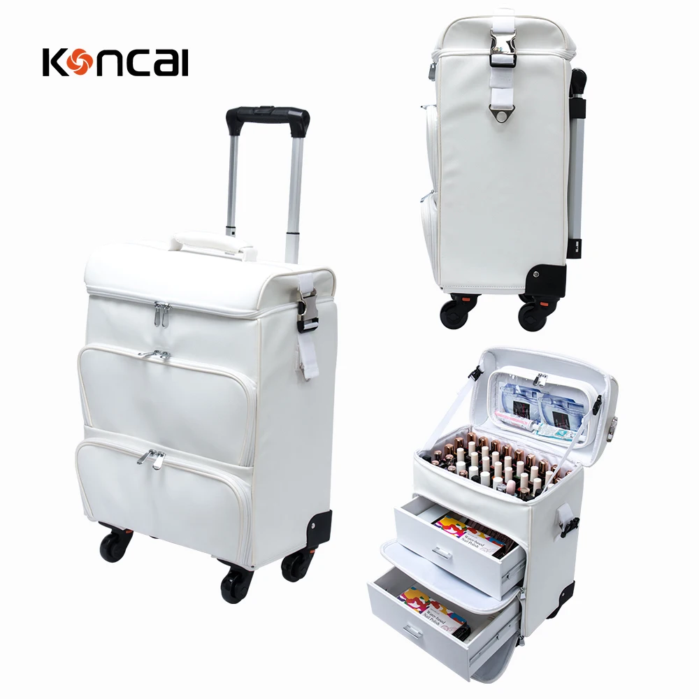 Koncai New Developed Soft Rolling Nail Beauty Bag Manicurist Travel Luggage Case Large Capacity Nail Polish Bag