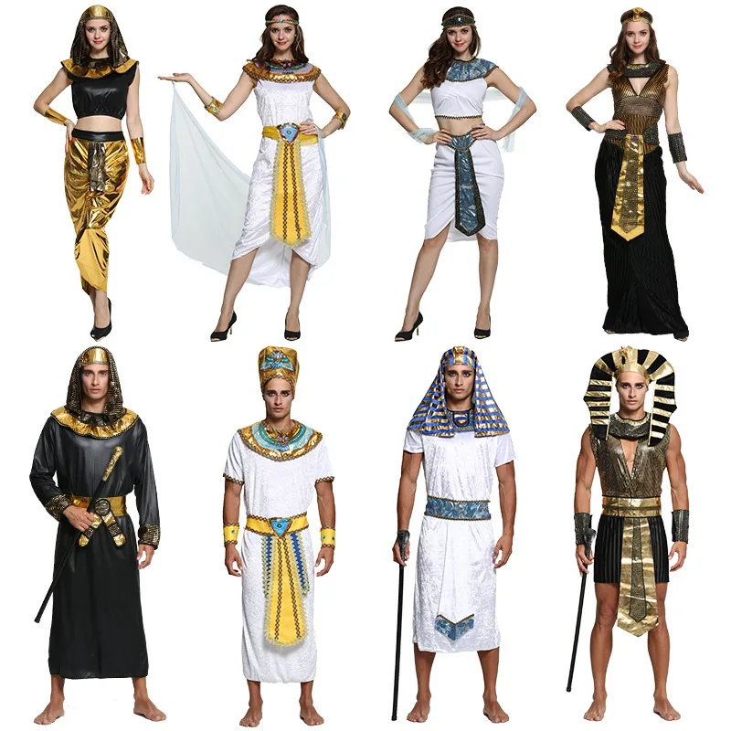 High quality Cosplay Children Egyptian Pharaoh Costume Adult Princess ancient Greek queen king of Egypt Halloween costume
