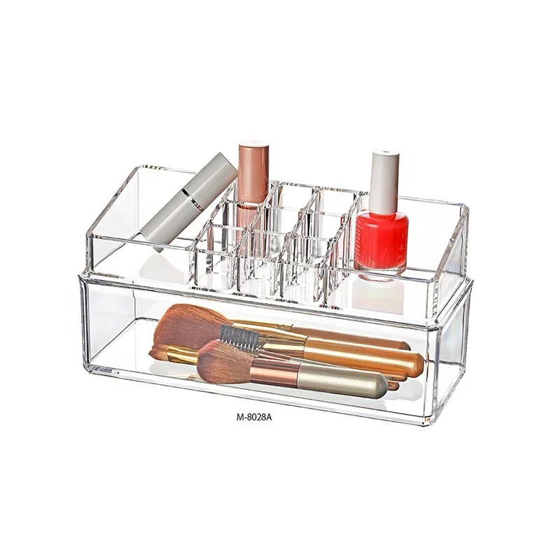 Акриловый прозрачный Ванная комната пункт маникюрный Настольный ящик для хранения кисточки губная помада лак для ногтей контейнер