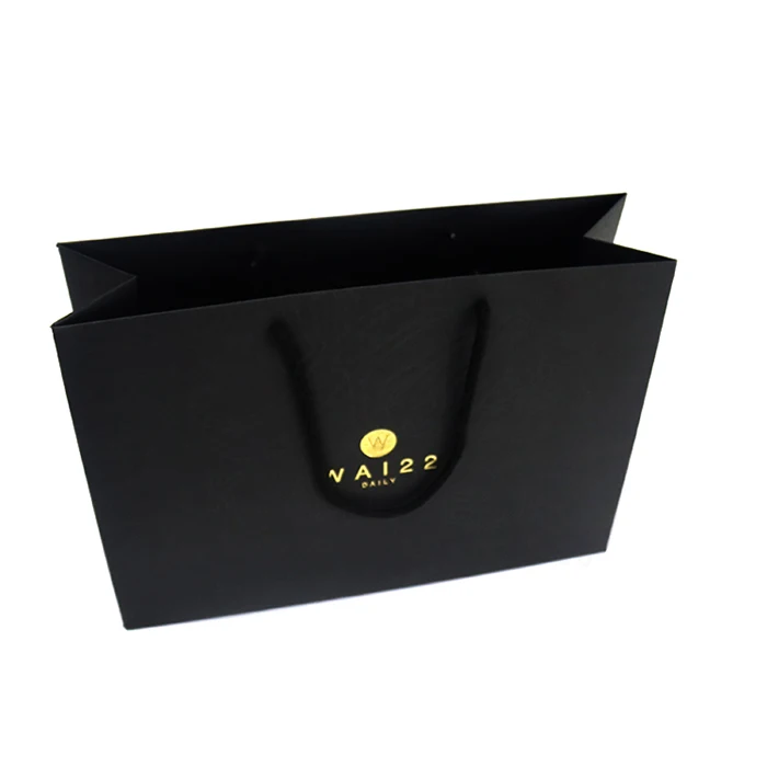 china wholesale paper bag  packaging custom hot sale black  disposable paper bag for sale