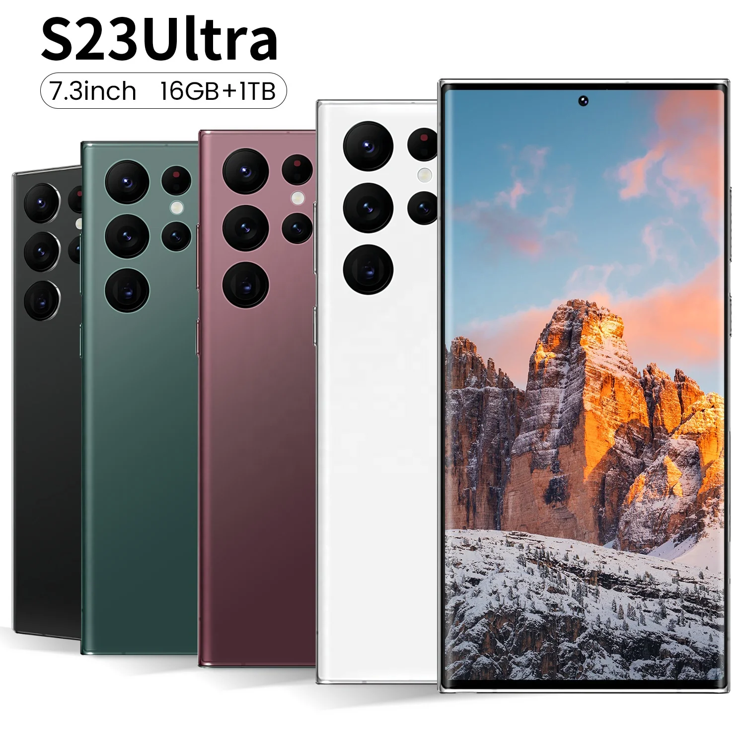 Смартфон 7 3 дюймов S23 ультра Новый 5g сетевой сотовый телефон 16g + 1tb Dual Sim Android разблокированный мобильный 3G & 4G