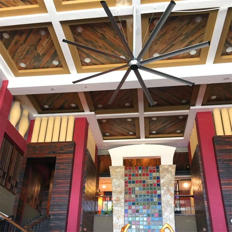 Лучший высокопроизводительный низкоскоростной промышленный HVLS вентилятор с большими лезвиями Aerometal BLDC потолочный вентилятор