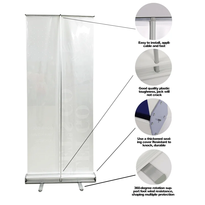 Custom Advertising Aluminum Roll Up Banner Portable Retractable Pull Up Banner Display Roll Up Stand