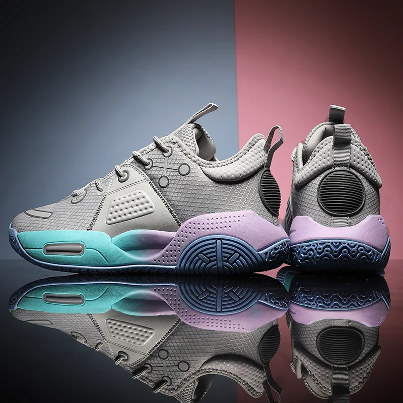 Производство OEM, дышащая трикотажная низкая обувь для мальчиков, Баскетбольная обувь для мужчин