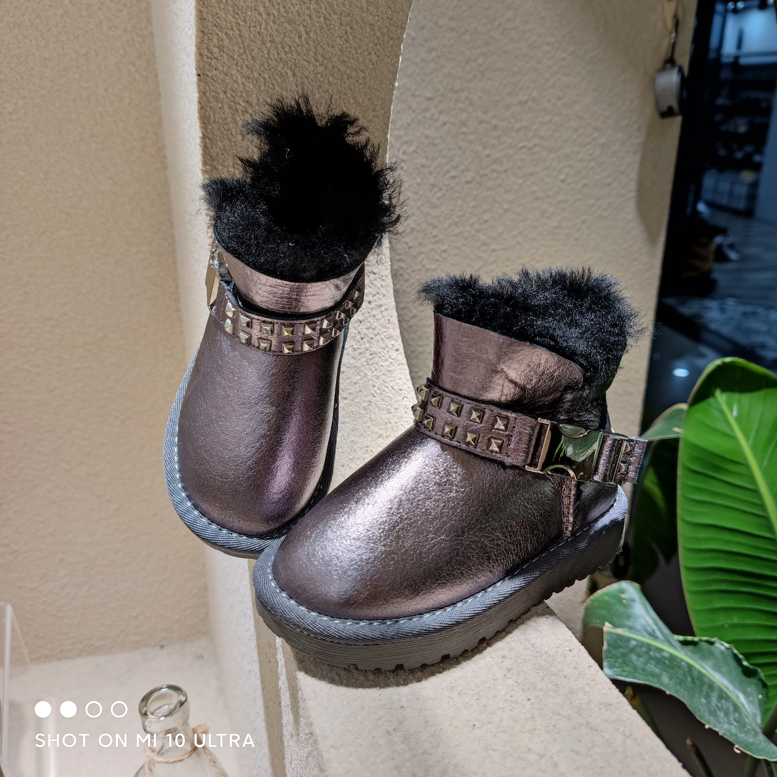 Fall Winter New Boots Female Korean Pearl Cotton Boots Thickened  Toddler kids shoes for girls