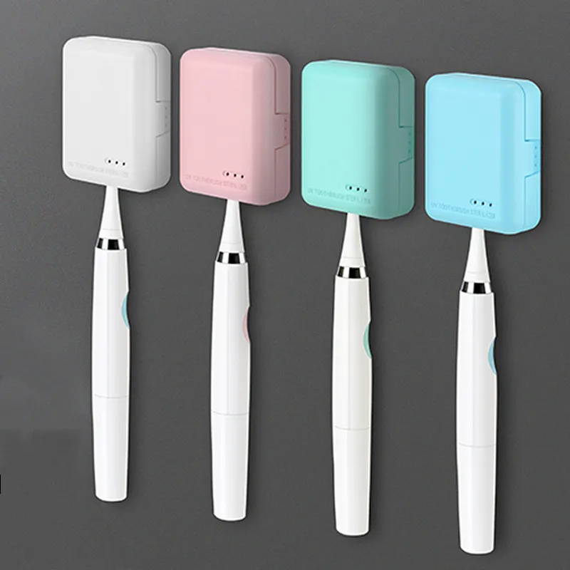 Wholesale Travel Battery Mini Single Toothbrush Case Sterilize Portable Plastic Uvc Disinfection Toothbrush Sterilizer Box