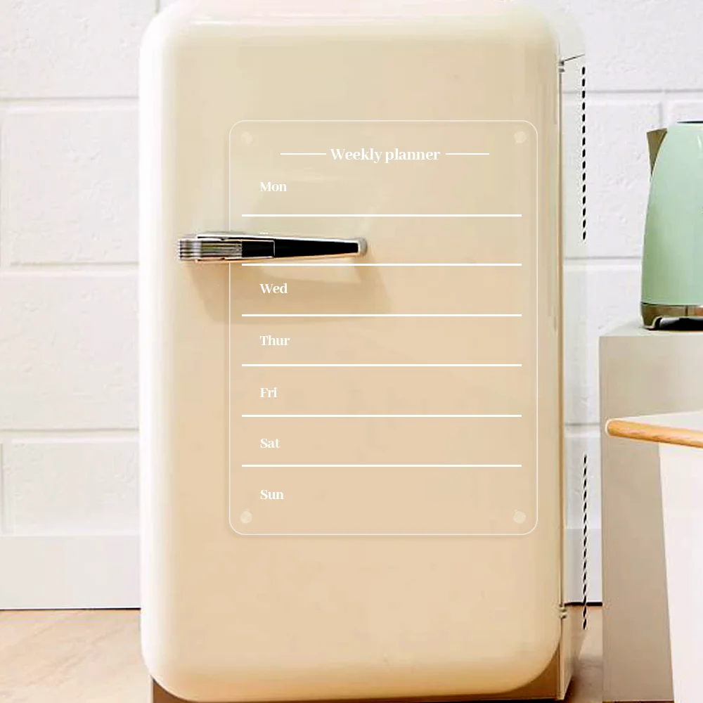 Acrylic mini sticker weekly monthly  small magnetic Dry Erase Calendar whiteboard Acrylic Calendar Dry Erase Board