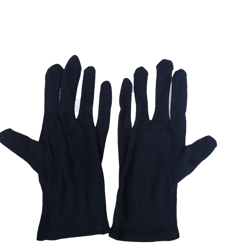 Attractive Price Custom Soft Comfortable Pure Cotton Material Daily Use Black Safety Gloves For Work