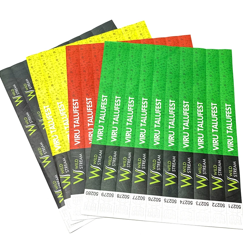 Wholesale Customized Cheap Event Ticket Bracelet Tyvek Wrist Band Disposable Personalized Wristbands For Events