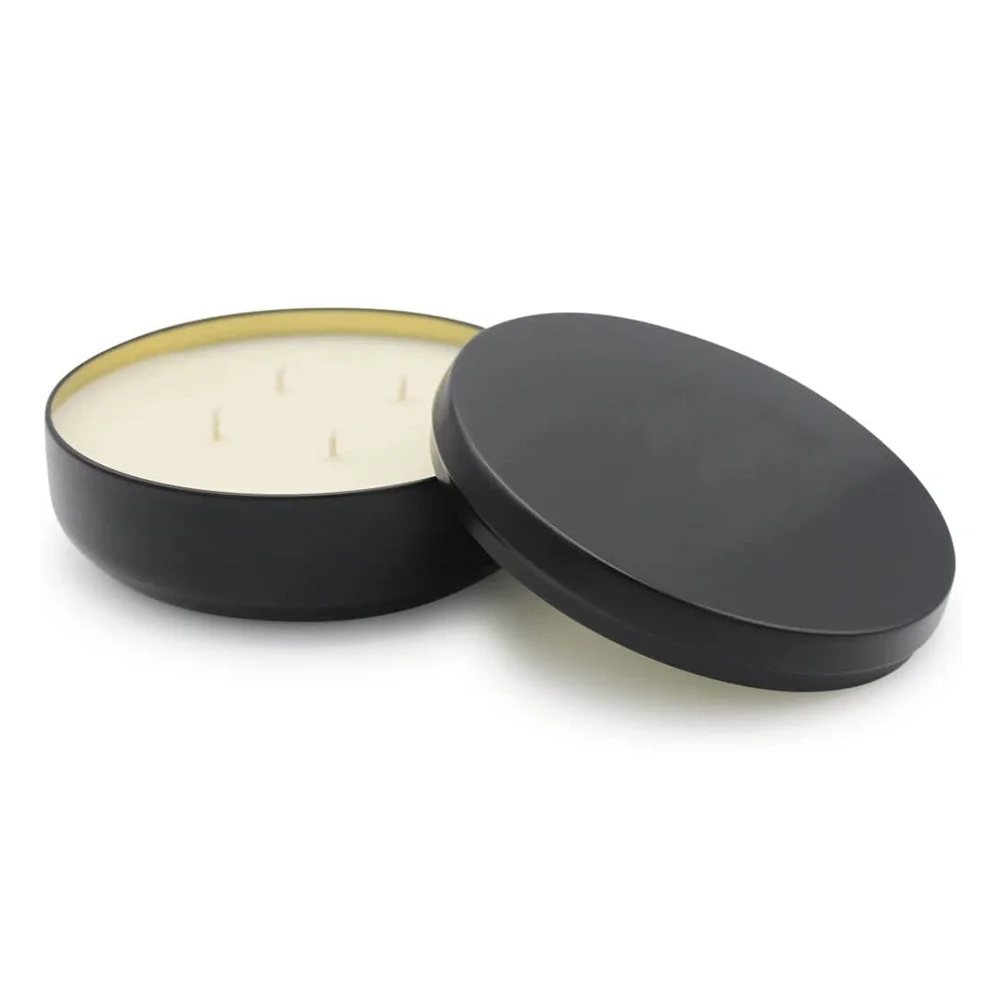 Wholesale Empty Round Scented Decorative Packaging Tin Can Container Jars Travel Black Candle Tins