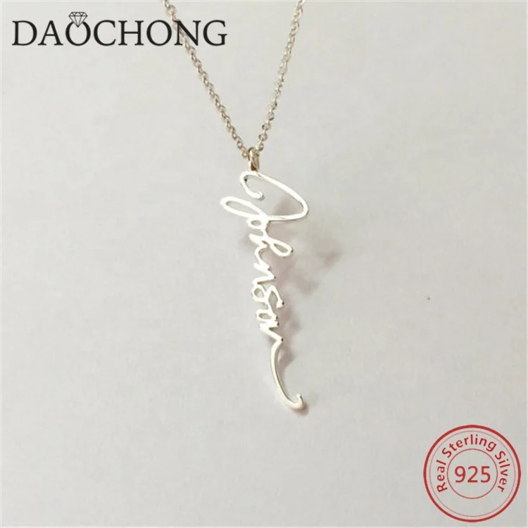 Personalized Handwriting 925 Sterling Silver Pendant Necklace