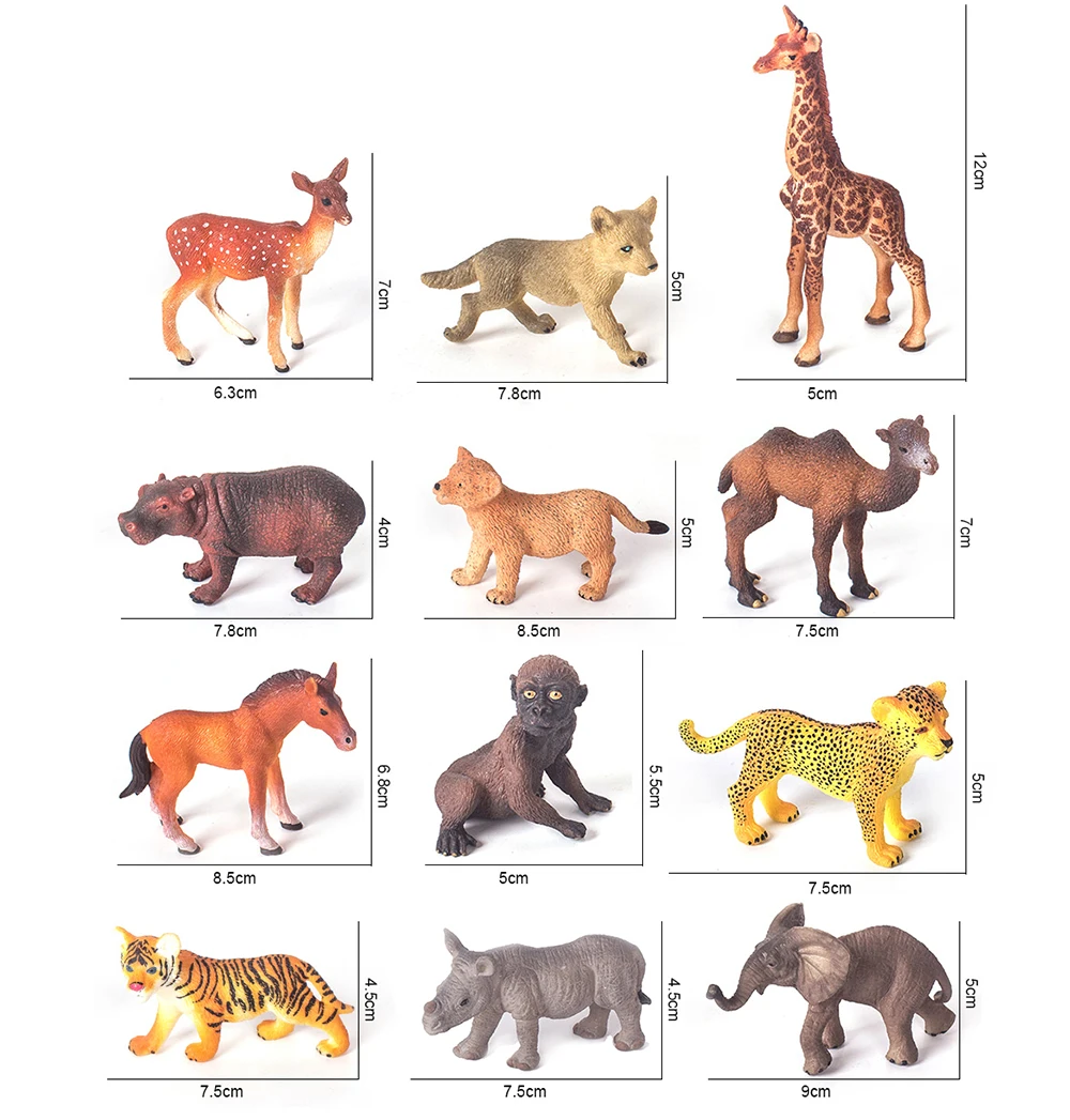 Non Phthalates not PVC material solid vivid mini model TPR animal toy