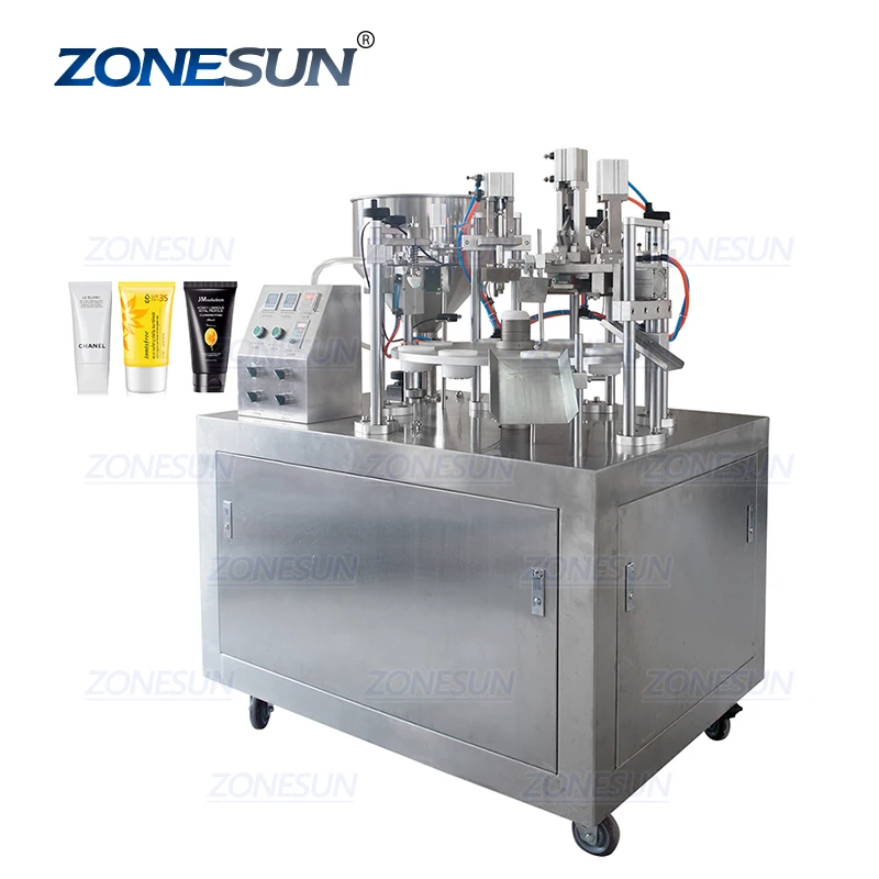 ZONESUN ZS-GZNF10 Automatic Cream Paste Tube Toothpaste Filling Machine Soft Tube Auto Sealing Machine