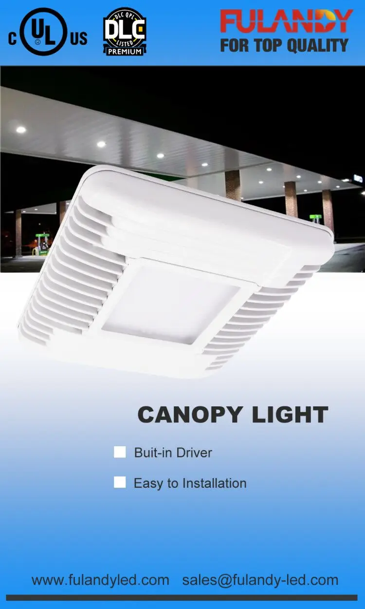 High performance and low cost led lights flat and drop lens options outdoor lights 60-150W canopy light