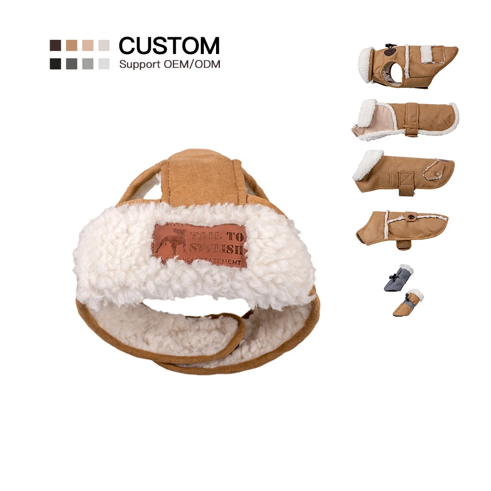 Wholesale Luxury Designer Warm Fur Dog Wear Apparel Pet hat Dog costume For Winter Autumn