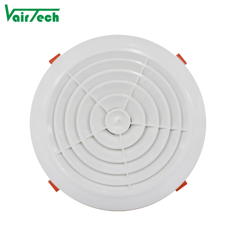Round Adjustable Air Conditioning Disc Air Valve Plastic Ceiling Air Vent