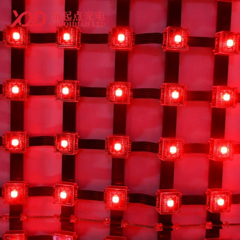 XQD P50 P100 водонепроницаемый RGB ws2811 Пиксель 12 В светодиодный сетчатый экран открытый прозрачный большой гибкий видео настенный дисплей