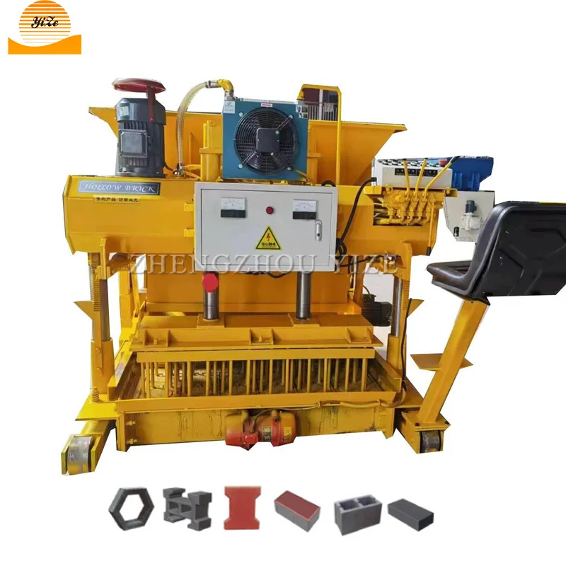 Mobile electric diesel manual solid concrete hollow block brick making machine price