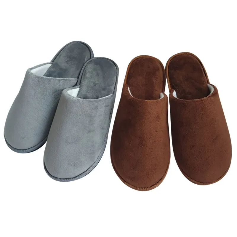 Autumn and winter coral velvet warm home hospitality slippers light and comfortable wholesale flat slippers