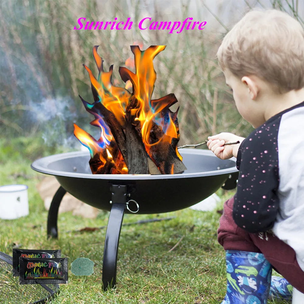 Outdoor Campfire Magic Flame Colorful Fire Powder Party Festive Fireplace Supplies