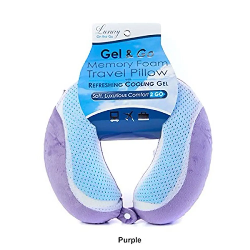 Neck support ice gel sleeping travel neck foldable airplane Pillow with Cooling Gel and Memory Foam folding headrest car pillow