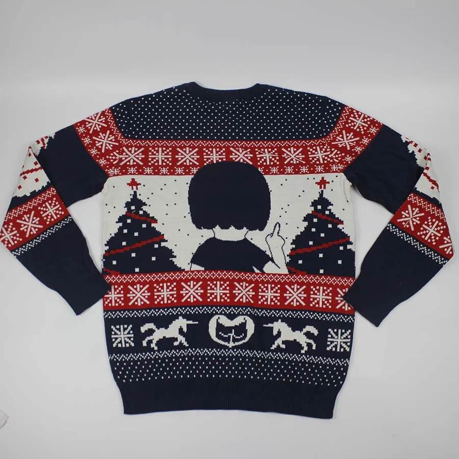 
Accept small order OEM jumpers manufacturer jacquard knitted custom christmas sweater 
