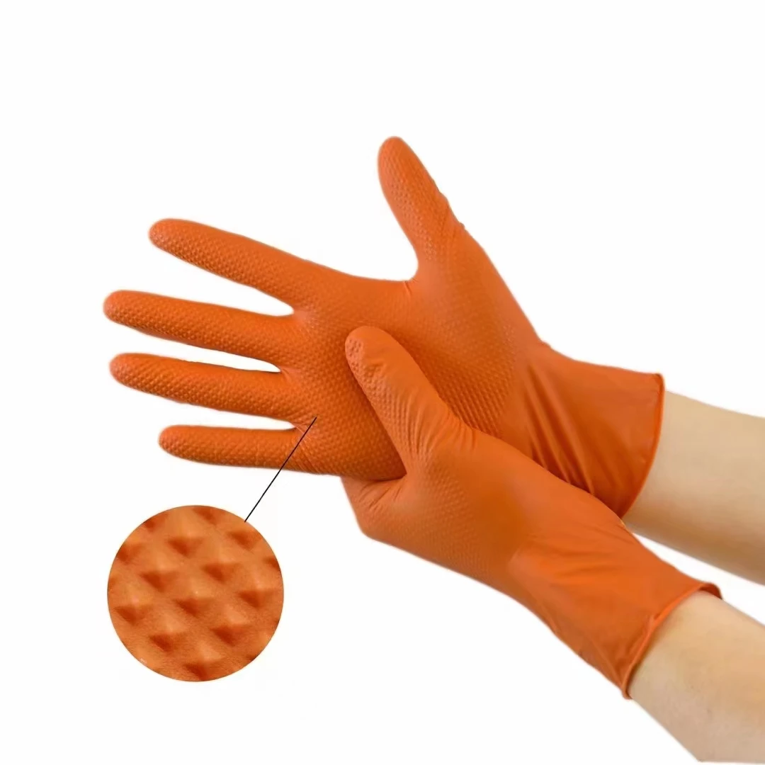 notrile gloves thick diamond textured gloves nitrile powder free synthetic industrial nitrile gloves