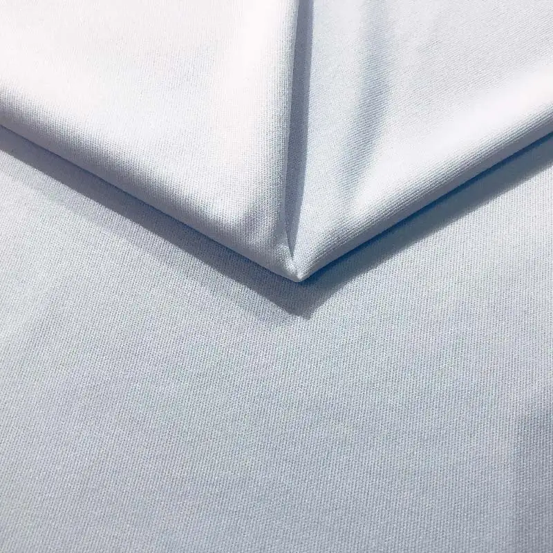 China manufacturer 100% polyester material Interlock 4 Way Stretch Sportswear Fabric for Dry Fit T-Shirt