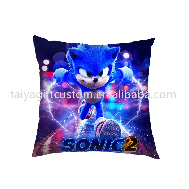Manufacturer supplier Popular hot sale creative custom cartoon New TY-sonic Super Soft Short Plush Sofa Car Square Pillowcase