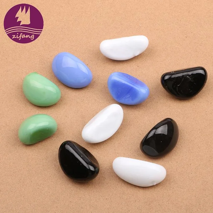 
Cashew Shape Decorative Beautification Stone Glass Beads Round Colored Glass Stone 