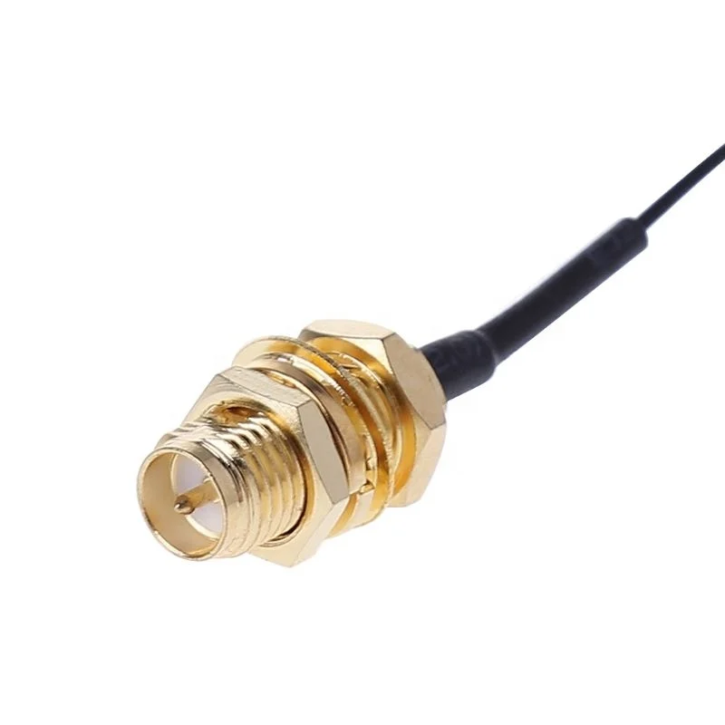 Custom 1.13 sma connector black to ipex wire isolated cable assembly sma connector coiled cable